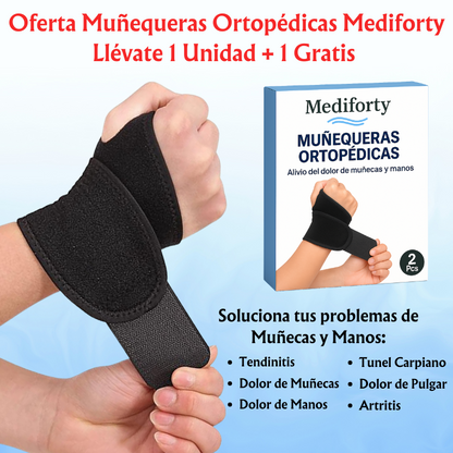 Muñequeras Ortopédicas Mediforty - 1 Unidad + 1 Gratis