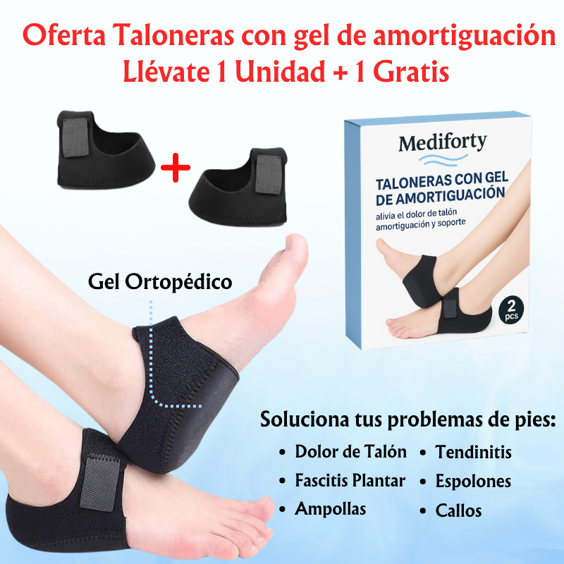 Taloneras Mediforty con Gel de Amortiguación 1 unidad + 1 gratis